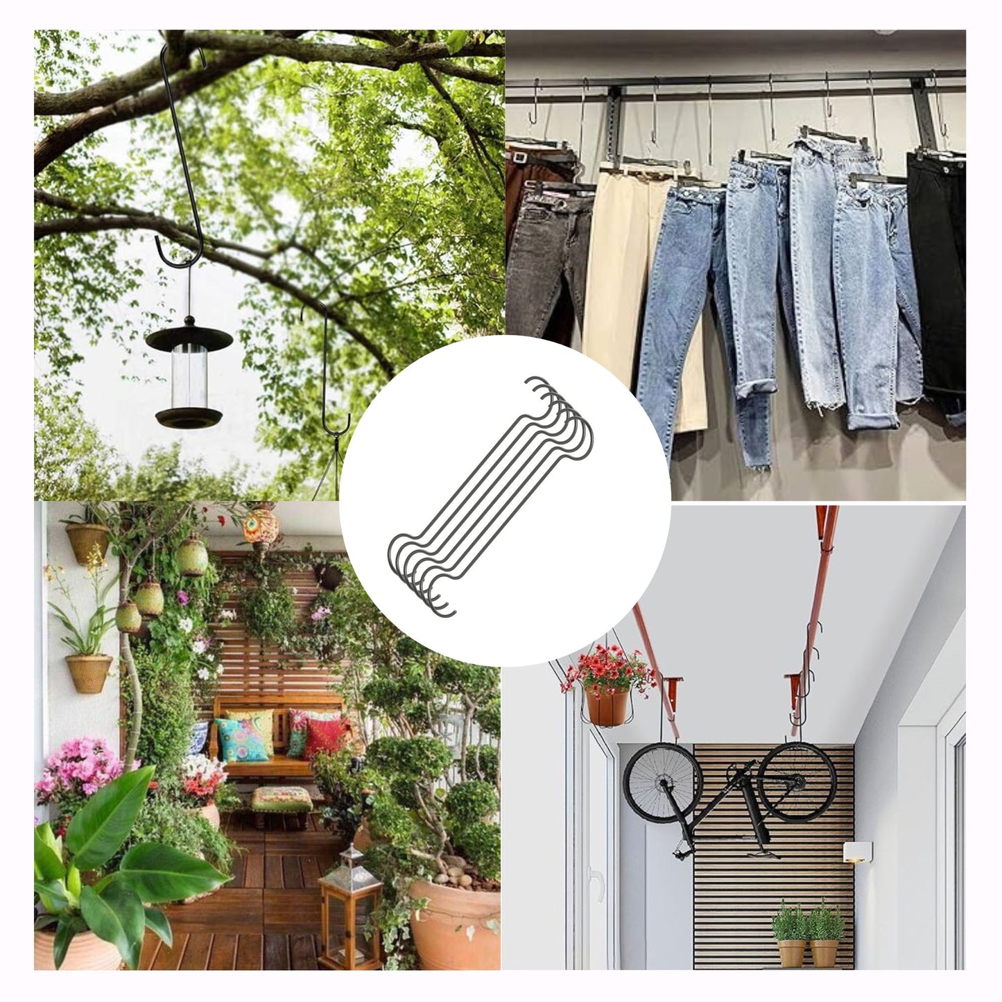 Metal S Hook for Hanging Plants I Garden Hanging Pot Hanger S Hook