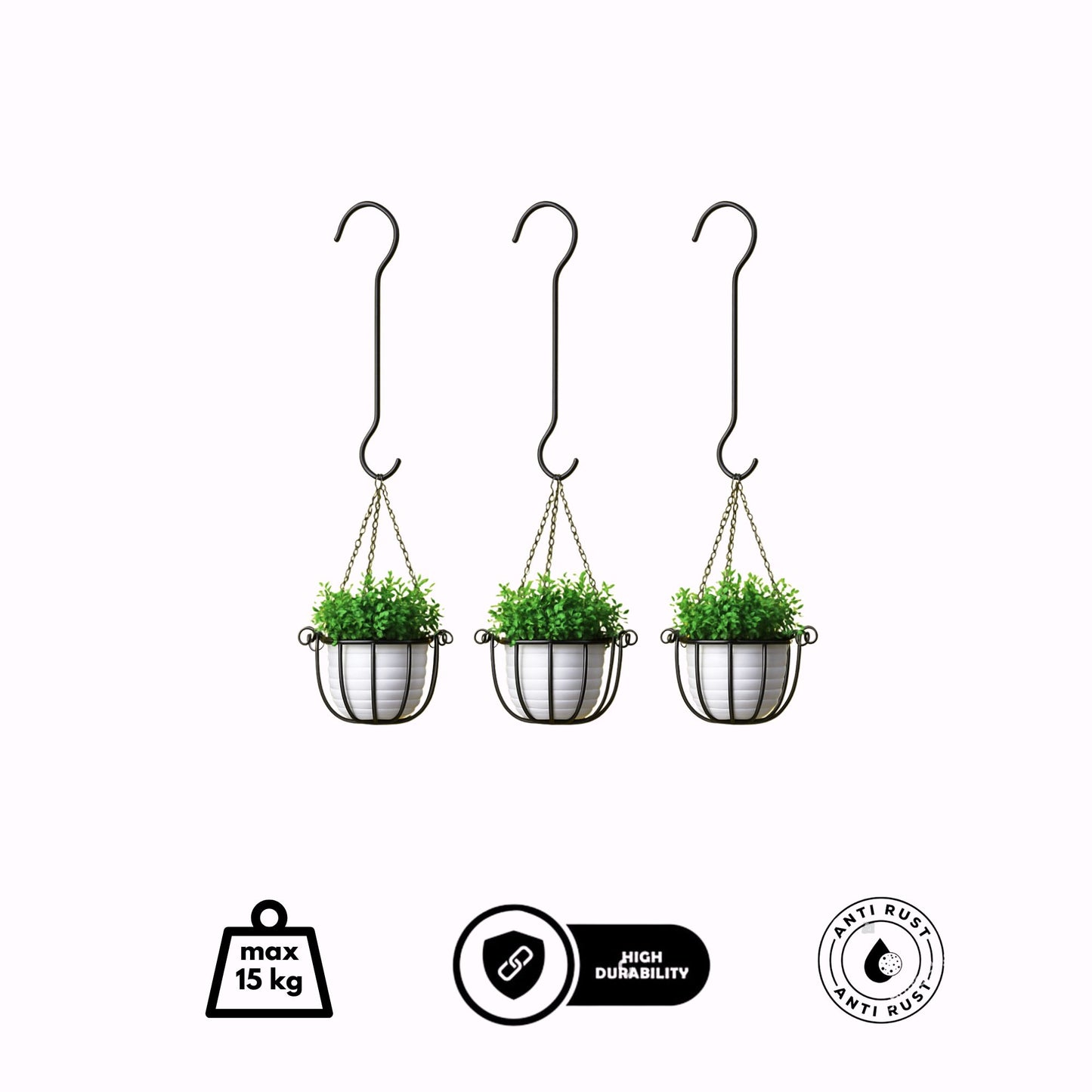 Metal S Hook for Hanging Plants I Garden Hanging Pot Hanger S Hook