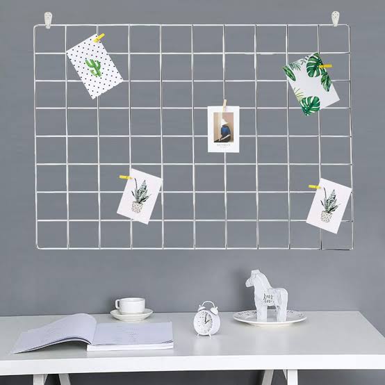 Wall Grid Organizer – Metal Display Panel for Photos & Decor