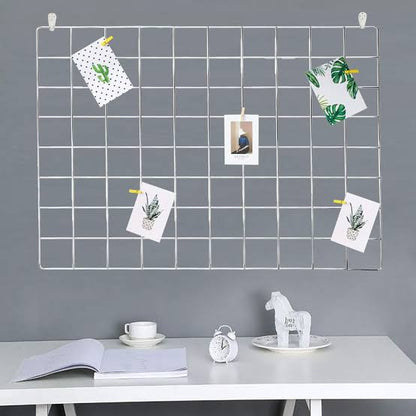Wall Grid Organizer – Metal Display Panel for Photos & Decor
