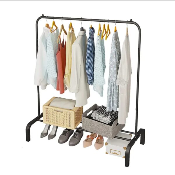 Black Metal Clothes Hanging Rack for Bedroom, Store & Showroom