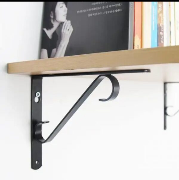 Metal Shelf Brackets – Heavy Duty Wall Mounted Shelf Support (Set of 2)